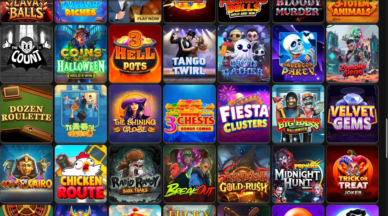 Интерфейс игрового зала Дббет казино с множеством слотов